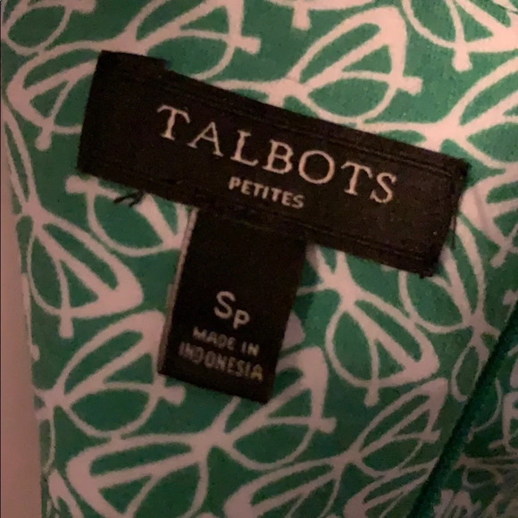 Talbots Green & White Sunglasses Print Dress Small - Picture 5 of 7